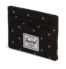Load image into Gallery viewer, Herschel Charlie Card Holder – Black Gridlock Gold
