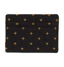 Load image into Gallery viewer, Herschel Charlie Card Holder – Black Gridlock Gold
