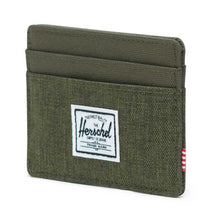 Load image into Gallery viewer, Herschel Charlie Card Holder – Olive Night Crosshatch/Olive Night
