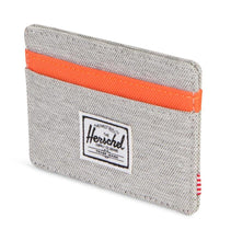 Load image into Gallery viewer, Herschel Charlie Card Holder – Light Grey Crosshatch/Vermillion Orange
