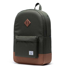 Load image into Gallery viewer, Herschel Supply Co. Heritage Backpack – Dark Olive/Saddle Brown
