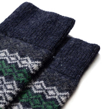 Load image into Gallery viewer, Norse Projects Bjarki Fairisle Socks – Dark Navy
